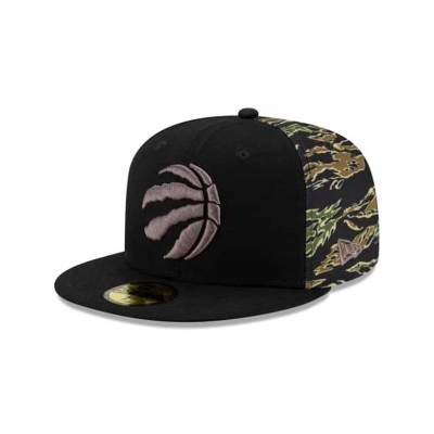 Toronto Raptors Gorra | New Era NBA Camo Panel 59fifty Fitted Cap Mexico - Negros